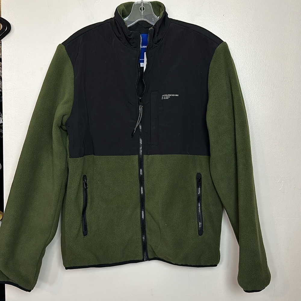 Jack & Jones Jorblake Bf Fleece Zip Up Jacket in Forest Night - Picture 4 of 10